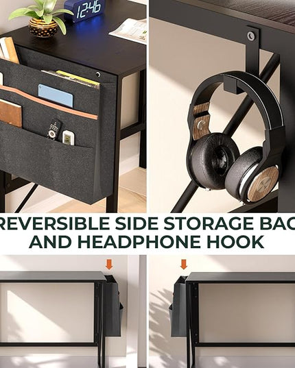 Folding Desk, 31.5 Inch Foldable Desk for Small Space, Easy Assembly Computer Desk Space Saving Home Office Writing Table, Black (Can't Be Folded Flatly) - LeafyLoom