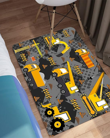 Construction Rugs for Boys Room Play Rug for Cars and Trucks Car Rug Play Mat Kids Rugs for Playroom Car Rug for Boys Room Construction Decor for Boys Room,Grey 2'×3' - LeafyLoom