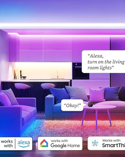 Sengled Smart Zigbee Multicolor Light Strip, 2M (6.56ft) Base Kit, Hub Required, Also Works with Alexa & Google Assistant, RGBW, Extendable, High Brightness, 1400Lumens (E1G-G8E) Sengled