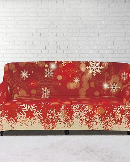 FKELYI Christmas Snow Sofa Slipcover Stretch Sofa Couch Cover for Living Room Non-Slip Furniture Protector Washable Sofa Slipcovers XL FKELYI