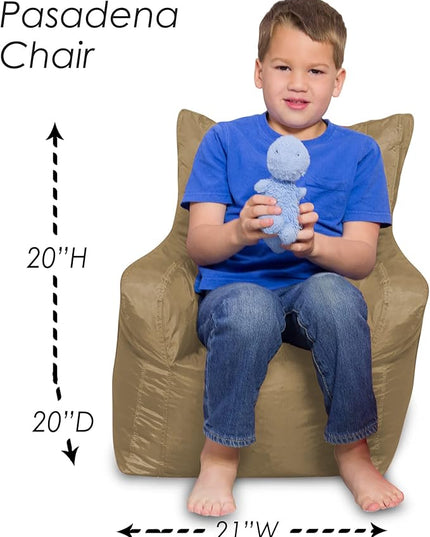 Posh Creations Structured Comfy Bean Bag Chair for Gaming, Reading, and Watching TV, Pasadena Chair, Microsuede - Camel - LeafyLoom