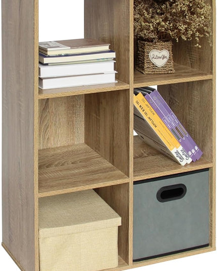PACHIRA E-Commerce US 6 Cube Storage Organizer Unit Shelf, Closet Cabinet, Bookshelf File Organizer Rack in Living Room, Bedroom, Study,OAK - LeafyLoom