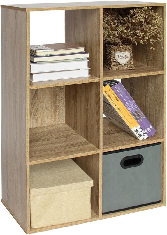 PACHIRA E-Commerce US 6 Cube Storage Organizer Unit Shelf, Closet Cabinet, Bookshelf File Organizer Rack in Living Room, Bedroom, Study,OAK - LeafyLoom