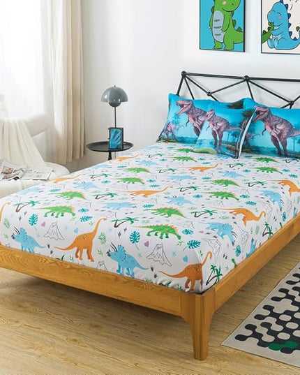 ADASMILE A & S Dinosaur Comforter Twin for Boys Dinosaur Twin Bedding Set for Kids 6 Pieces Dinosaur Comforter Set with Dinosaur Sheets Bed in A Bag T-Rex Dinosaur Comforter and Sheets Set Home Decor - LeafyLoom