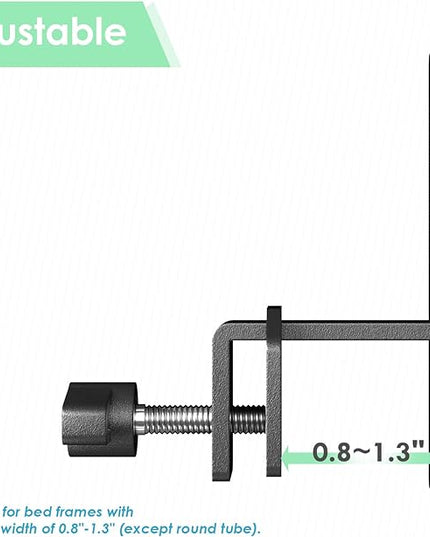 Non-Slip Mattress-Gaskets, Mattress-Slide-Stopper, Mattress-Holder for Metal Bed Frame, Wide Adaptability & Adjustable Size, 6 PCS, Black - LeafyLoom