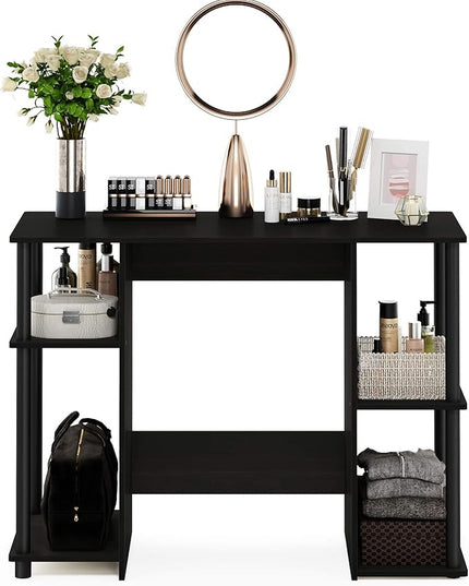 Furinno JAYA Computer Study Desk,Open Storage, Espresso - LeafyLoom