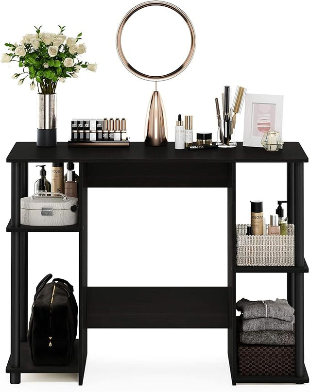 Furinno JAYA Computer Study Desk,Open Storage, Espresso - LeafyLoom