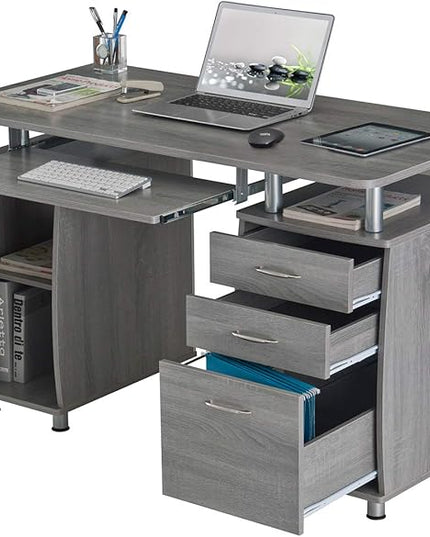 NicBex Laik-DW-00043-DX Desks, 47.5" W x 23.5" D x 30" H, Gray - LeafyLoom
