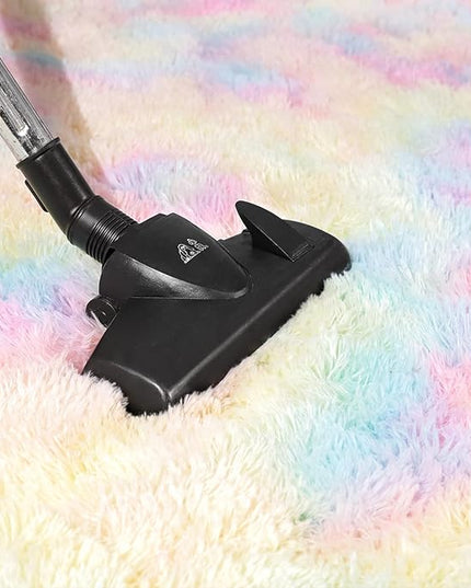 AROGAN Soft Rainbow Area Rugs for Girls Room 2x6 Feet, Fluffy Girls Bedroom Rugs, Princess Rug, Cute Colorful Carpet for Kids Teens Nursery Toddler, Pink - LeafyLoom