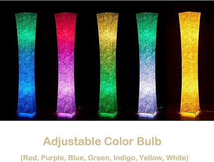 LEONC 65" Soft Light Floor Lamp for Game Room and TV, RGB Color Changing LED, Tyvek Fabric Shade, Smart App Control, Compatible with Alexa & Google Home, Music Sync and Multi Scene Modes,Floor Lamp - LeafyLoom