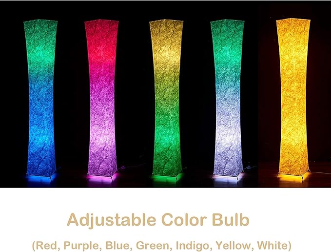 LEONC 65" Soft Light Floor Lamp for Game Room and TV, RGB Color Changing LED, Tyvek Fabric Shade, Smart App Control, Compatible with Alexa & Google Home, Music Sync and Multi Scene Modes,Floor Lamp - LeafyLoom