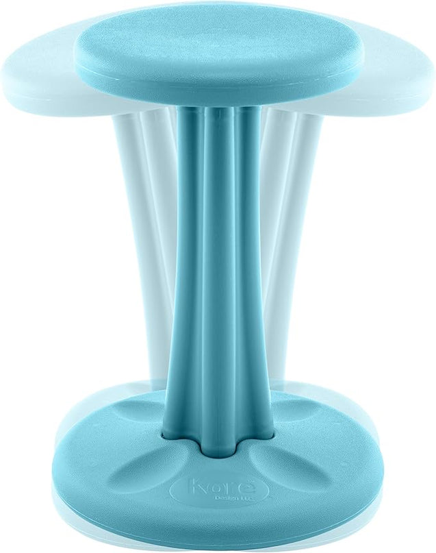 Kore Kids Pre-Teen Wobble Chair - Flexible Seating Stool for Classroom, Home & School, ADD/ADHD - Made in The USA - Age 10-11, Grade 5-6, Pale Blue (18.7in) - LeafyLoom
