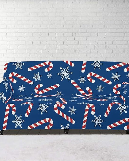 FKELYI Stretch Sofa Slipcover Christmas Sugar Snowflake Print Sofa Couch Cover Christmas Holiday Home Decor Wear-Resistant Cushion Couch Covers Furniture Protector-XL FKELYI