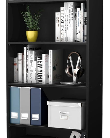 South Shore Axess 5-Shelf Bookcase - Black - LeafyLoom
