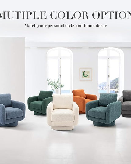 COLAMY Swivel Accent Chairs Set of 2, 32Inches Wide Upholstered Armchair with Plush Back Pillow for Living Room, Modern Sofa Corner Chair for Nursery/Living Room/Bedroom-Blue - LeafyLoom