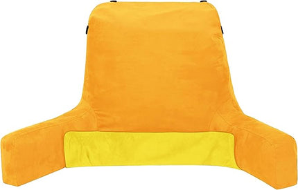 Husband Pillow XXL Cover Aspen - Reversible Micro Plush to Microsuede - Side and Back Pockets for The XXL Bed Rest Pillow - Convenient Handle for Carrying, Gold Rush - LeafyLoom