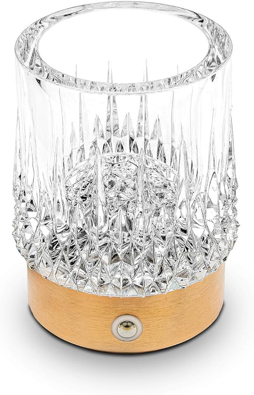 KOSTA Crystal Table Lamp Premium Vase Rechargeable Crystal Vase Lamp Heavy Handmade Modern Vases for Decor Home Bedroom Kitchen Office Living Room Birthday Gift - LeafyLoom