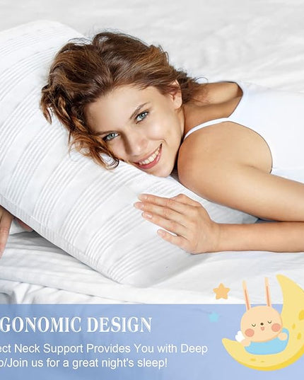 Cooling Pillows for Sleeping King Size Set of 2,Shredded Memory Foam Bed Pillow with Pillow Case-Double Sided Material,Adjustable Loft King Pillow for Side & Back Sleeper-Medium Firm - LeafyLoom