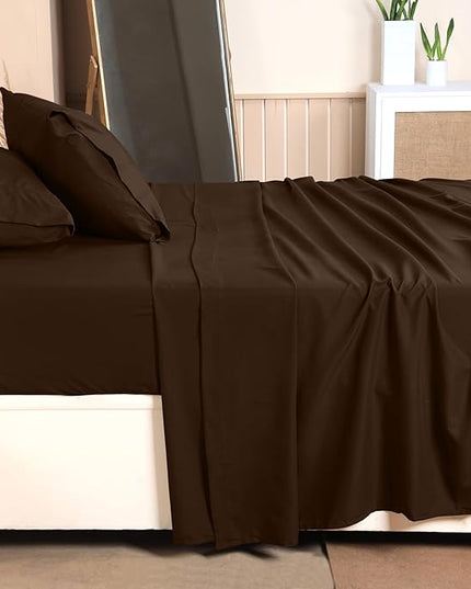 Utopia Bedding Twin Bed Sheets Set - 3 Piece Bedding - Brushed Microfiber - Shrinkage and Fade Resistant - Easy Care (Twin, Brown) - LeafyLoom