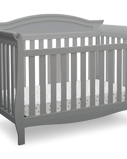 Delta Children Lancaster 4-in-1 Convertible Baby Crib & 3 Drawer Dresser with Changing Top, Grey - LeafyLoom