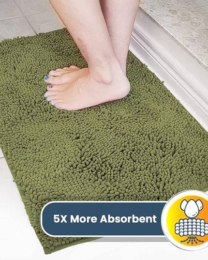 Muddy Mat® Original Dog Door Mat for Muddy Paws, Super Absorbent Microfiber, Non-Slip Washable Pet Rug, Quick Dry Chenille Entryway Carpet, Machine Washable Indoor Outdoor mat, Army Green 35"x60" MuddyMat