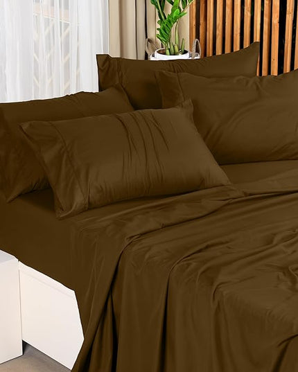 Utopia Bedding King Bed Sheets Set - 4 Piece Bedding - Brushed Microfiber - Shrinkage and Fade Resistant - Easy Care (King, Mocha) - LeafyLoom