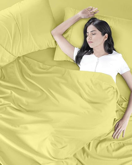 Utopia Bedding Queen Bed Sheets Set - 4 Piece Bedding - Brushed Microfiber - Shrinkage and Fade Resistant - Easy Care (Queen, Yellow) - LeafyLoom