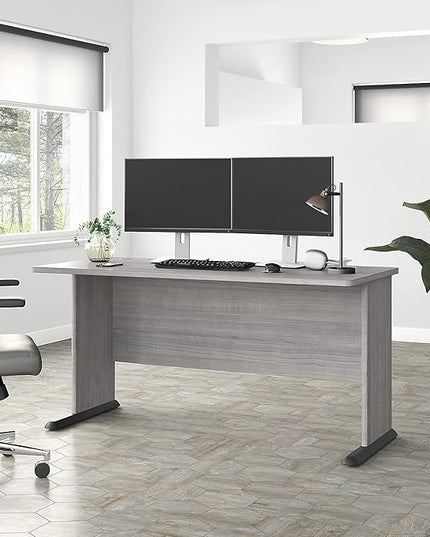 Bush Business Furniture Studio A 60-inch W Computer Desk, Platinum Gray (SDD160PG) - LeafyLoom