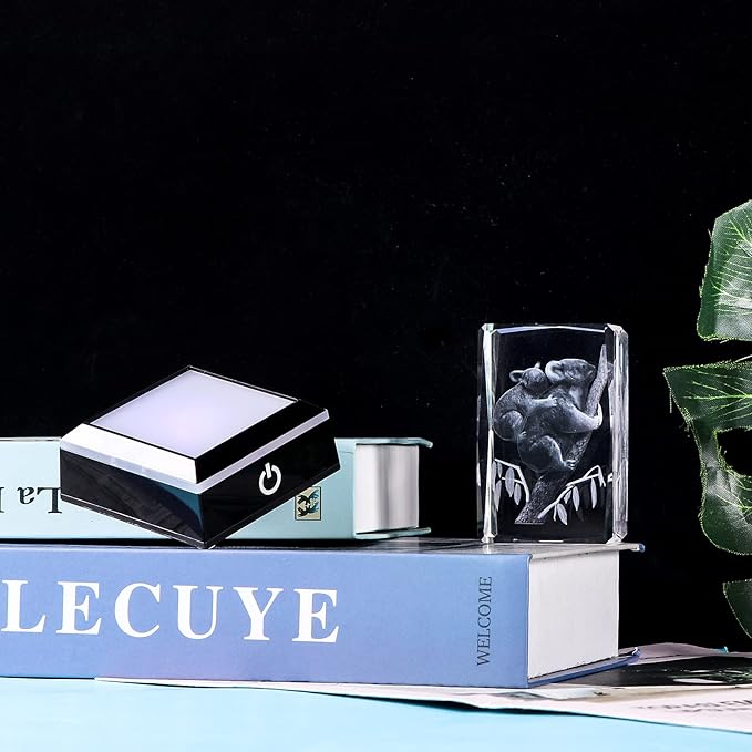 Qianwei Gifts for Mom from Daughter Son Kids, 3D Crystal Engrave koala Bears Gifts for Women Mom Girls, Birthday Gifts for Mom Unique - LeafyLoom