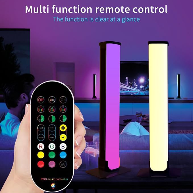 RGB Light Bar Gaming Lights RGB Backlights with Scene Modes and Music Modes for Gaming Pictures PC TV LED Lights for Gaming Desk Lights Bedroom Ambient Lighting - LeafyLoom