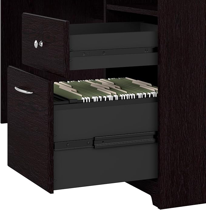 Bush Furniture Cabot 60W L Shaped Computer Desk in Espresso Oak - LeafyLoom