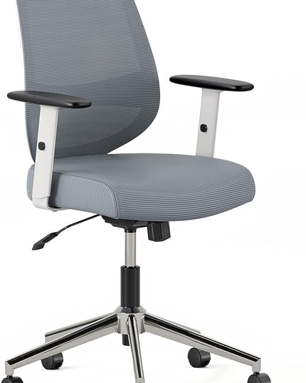 Branch Daily Chair - Computer Office Chair with Swivel, Lumbar Rest, and Adjustable Armrests - Sustainable, Stylish Mesh, & Adjustable Armrests - Comfortable Seating for Improved Posture - Slate - LeafyLoom