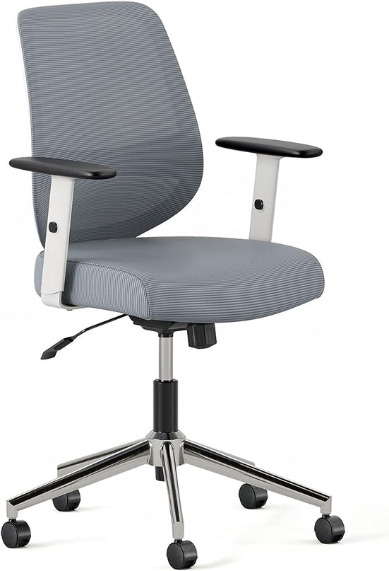 Branch Daily Chair - Computer Office Chair with Swivel, Lumbar Rest, and Adjustable Armrests - Sustainable, Stylish Mesh, & Adjustable Armrests - Comfortable Seating for Improved Posture - Slate - LeafyLoom