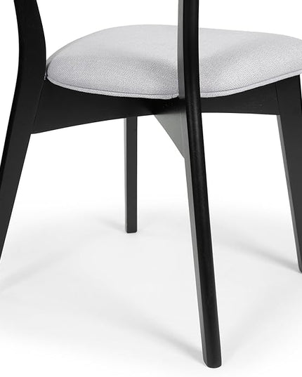 Christopher Knight Home Chazz Dining Chair, 19.75 "W x 19.75 "D x 31 "H, Chaz,Light Gray/Matte Black - LeafyLoom