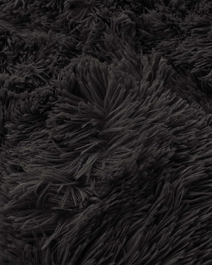 FOPPA Black fluffy Comforter Cover Set king- Ultra Soft fluffy Black Bedding Sets 3 Pieces (1 Duvet Cover + 2 Pillow case) pink fluffy bed set (Black, King) - LeafyLoom