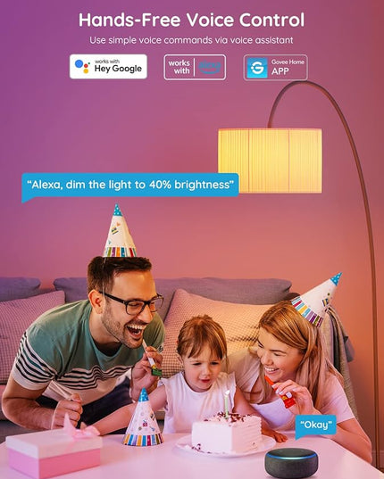 Govee Smart Light Bulbs, Color Changing Light Bulb, Works with Alexa and Google Assistant, 16 Million Colors RGBWW, WiFi & Bluetooth LED Light Bulbs, Music Sync, A19, 800 Lumens, 1 Pack Govee