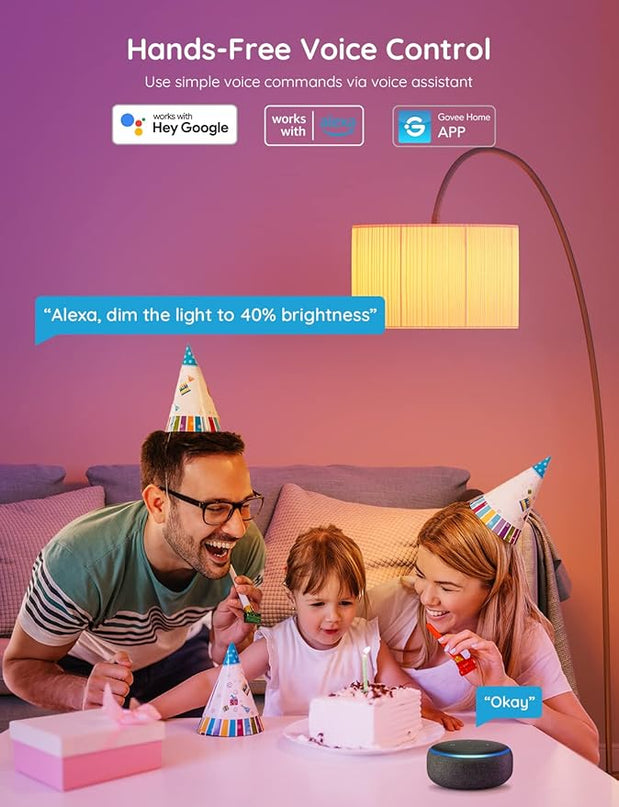 Govee Smart Light Bulbs, Color Changing Light Bulb, Works with Alexa and Google Assistant, 16 Million Colors RGBWW, WiFi & Bluetooth LED Light Bulbs, Music Sync, A19, 800 Lumens, 1 Pack Govee
