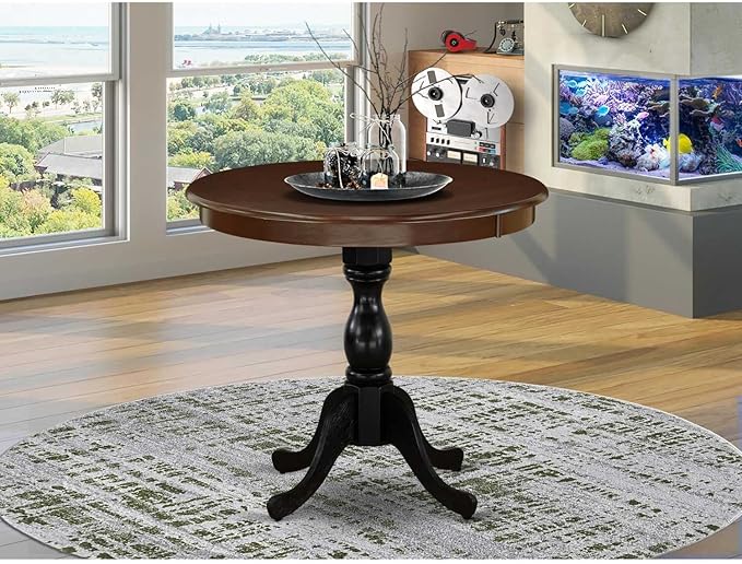 East West Furniture Dining Table, 36x36 Inch, AMT-MBL-TP - LeafyLoom