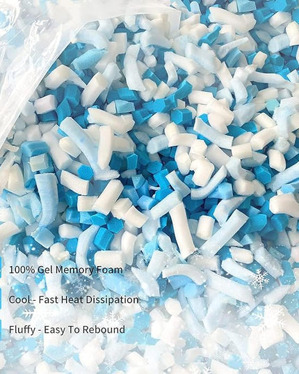 20 LBS Shredded Gel Memory Foam Filling, Comfortable and Soft Bean Bag Chair Filler, Memory Foam Stuffing for Cooling Pillow, Beanbag, Stuffed Animal, Dog Bed, Couch Cushion - LeafyLoom