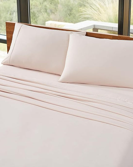 UGG 13593 Alahna Cal King Bed Sheets and Pillowcases 4-Piece Set Luxury Machine Washable Deep Pockets Wrinkle-Resistant Breathable Cozy Comfort Silky Cooling Sheets, California King, Shell - LeafyLoom
