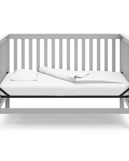 Storkcraft Hillcrest 4-in-1 Convertible Crib (Pebble Gray) - Converts to Daybed, Toddler Bed, and Full-Size Bed, Fits Standard Full-Size Crib Mattress, Adjustable Mattress Support Base - LeafyLoom