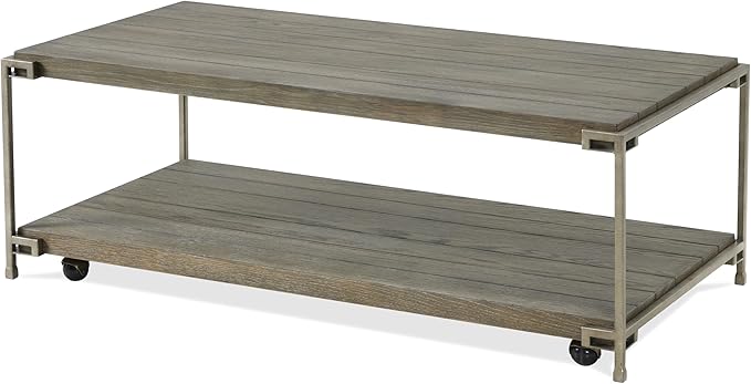 NicBex Coffee Table Wooden Coffee Table with Storage Rectangle Center Tables with Open Bottom Shelf and Casters Dining Table for Living Room, Dining Room, Office, and Bedroom,50" W, Gray - LeafyLoom