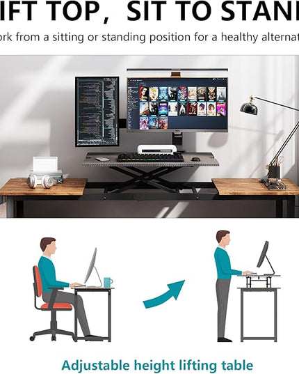 Adjustable Height Standing Desk Whole Piece 71x23 Inch Desktop Home Office Computer Workstation Sit Stand up Desk(71inch)… - LeafyLoom