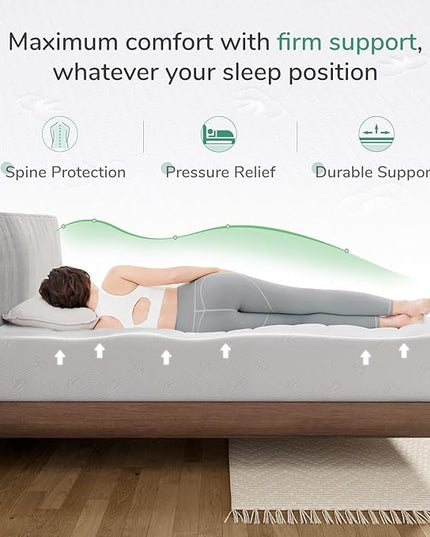 Novilla Twin Size Mattress, 8 Inch Memory Foam Mattress Twin for Pressure Relief & Comfort Sleep, Removable Washable Mattress Cover, CertiPUR-US Certified Twin Mattress in a box, Medium Firm - LeafyLoom