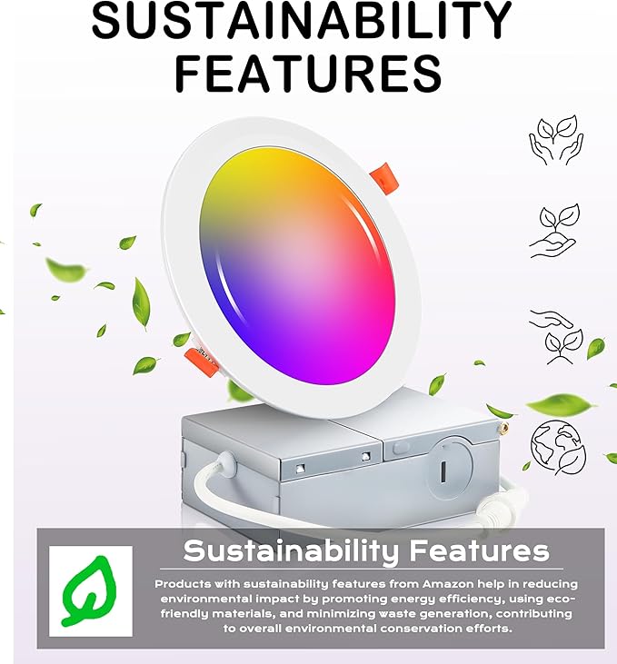 [6 Pack] CLOUDY BAY 4inch Smart WiFi LED Recessed Lights,RGBCW Color Changing Recessed Lighting,Compatible with Alexa and Google Home Assistant,10W 2700K-6500K,CRI90+ Wet Location,White Finish CLOUDYBAY
