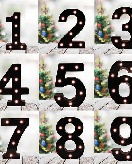 Light Up Black Alphabet Marquee Number Sign LED Marquee Number Lights Sign for Night Light Home Bar Christmas Lamp Birthday Party Wedding Decoration 3 - LeafyLoom
