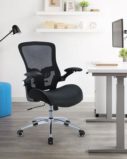 Office Chair Ergonomic Desk Chair-400lbs Big and Tall Heavy Duty, Wide & Soft 3D Modeling Foam Cushion Home Office Desk Chair with Adjustable Seat Height, Executive Computer Task Chair - LeafyLoom
