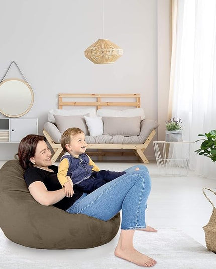 Bean Bag Stuffed Animal Storage Or Cover | No Filler | Extra Large | for Adults Or Kids | Double Stitched | Durable Zipper | Premium Microsuede - LeafyLoom