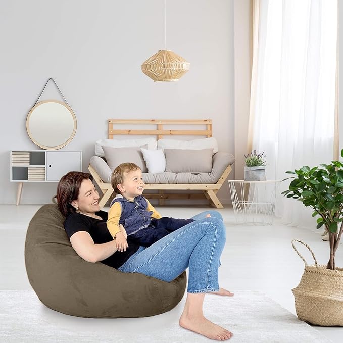Bean Bag Stuffed Animal Storage Or Cover | No Filler | Extra Large | for Adults Or Kids | Double Stitched | Durable Zipper | Premium Microsuede - LeafyLoom
