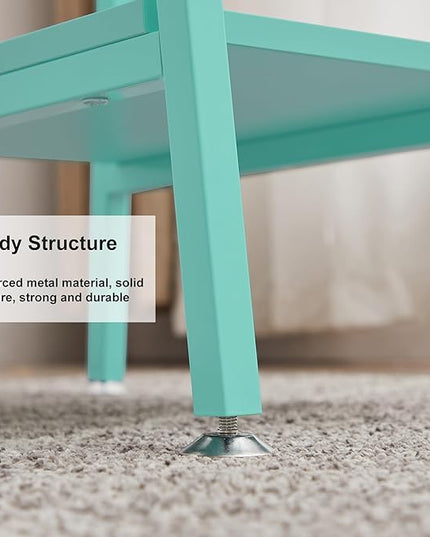 VECELO 43 Inch Computer Desk Writing Study Work Office Table Modern desk with shelves wooden desk for Home Bedroom,Blue Desk - LeafyLoom